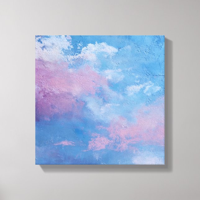 Ethereal Peach Teal Textured Abstract Canvas (Frente)