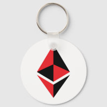 Ethereum ETH Logotipo Preto e Vermelho | Chaveiro