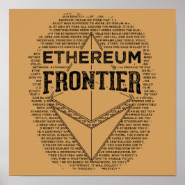 Ethereum Frontier poster (square black on gold)