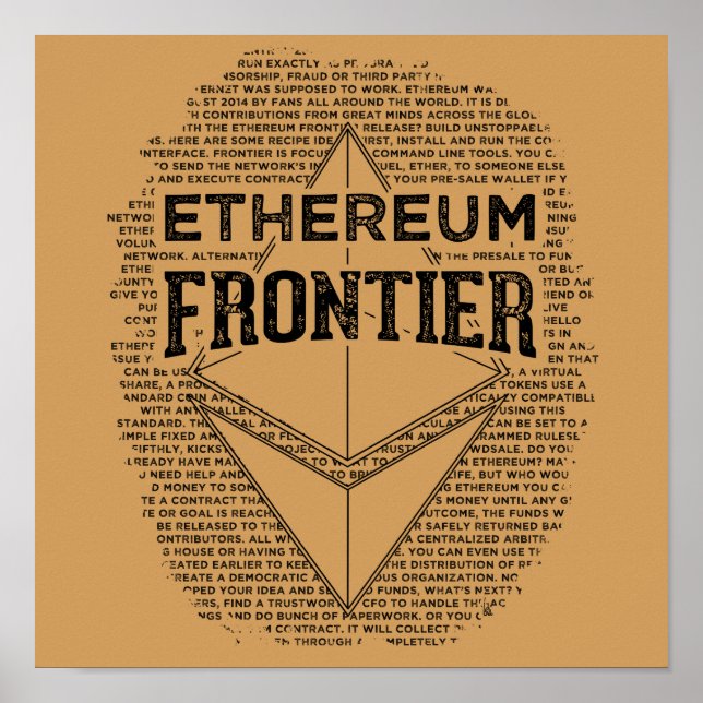 Ethereum Frontier poster (square black on gold) (Frente)