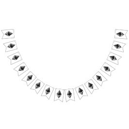 Ethereum ícone cinza bandeira de festa Bunting