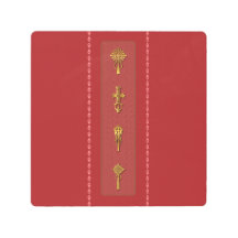 Ethiopian Orthodox Crosses – Gold on Red