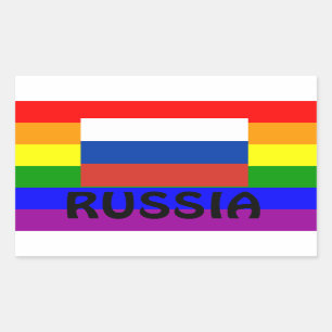 Etiqueta Россиигей- da bandeira do orgulh