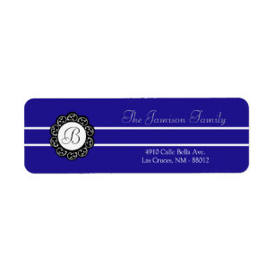 Etiqueta 0,75"x2,25" Endereço de devolução Azul e Branco