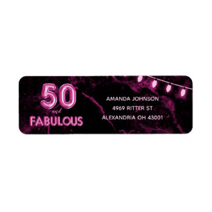 Etiqueta 0 e Fabuloso Pink e Preto 50º Aniversário