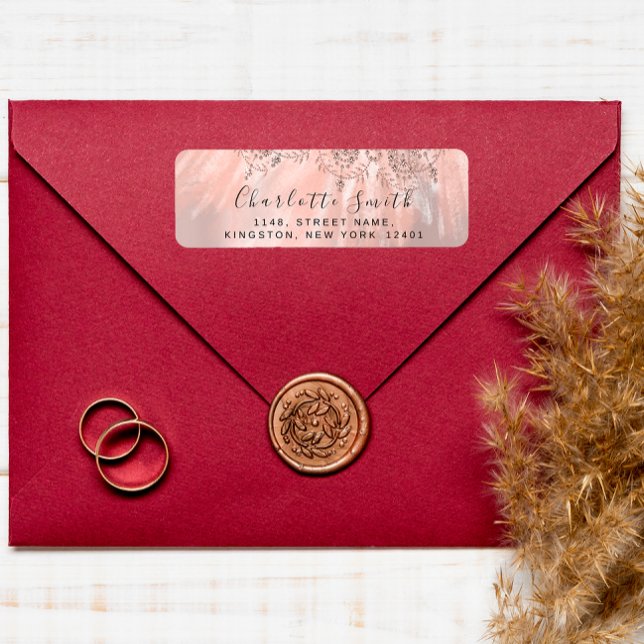 Etiqueta 15 Bridal Rosa de Casamento RSVP Doce16º (RSVP Wedding Bridal Rose Gold Sweet16th 15th Label)