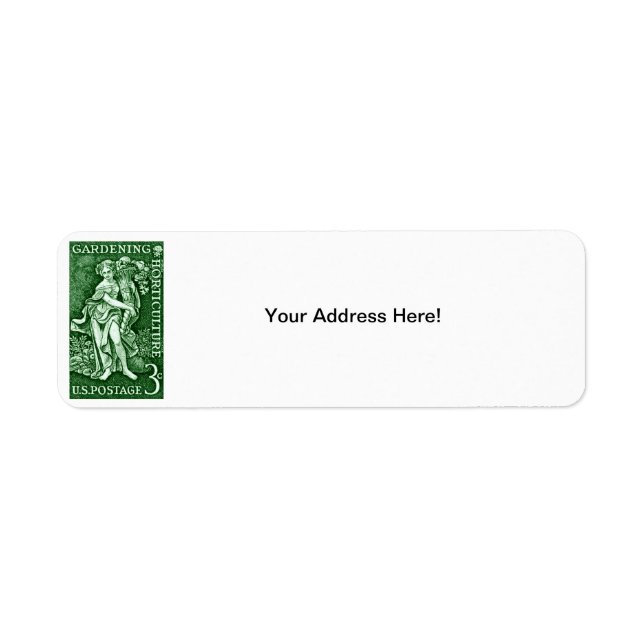 Etiqueta 1958 Jardinagem + Carimbo Hortícola (Frente)