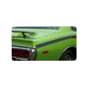 Etiqueta 1973 quartos verdes da parte traseira do Brougham