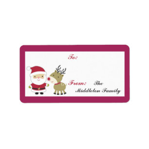 Etiqueta 1,25 varas de Rudolf Reindee do papai noel "