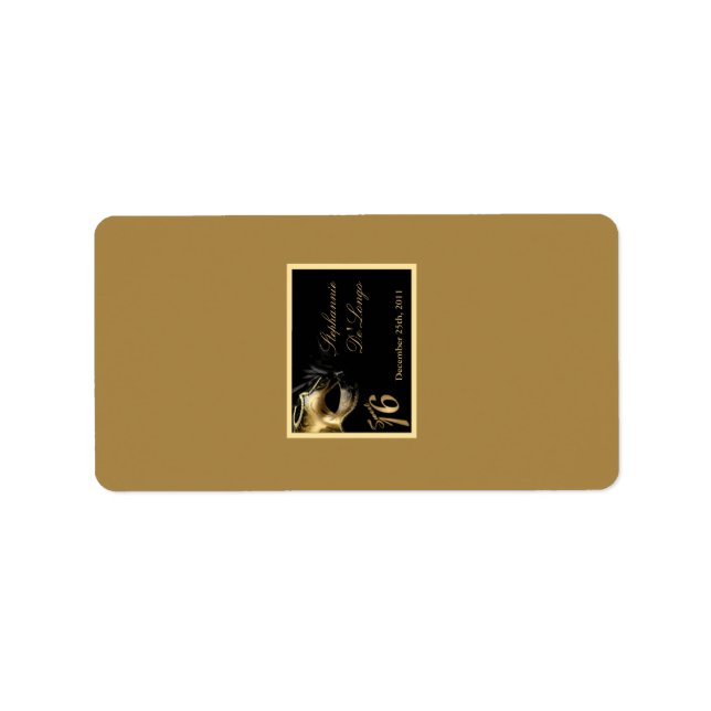 Etiqueta 1,25"x2,75" Hershey's Miniature Sweet 16 Dourado (Frente)