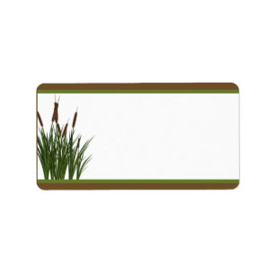 Etiqueta 1,25" x 2,75" Cattail/libélula do endereço e-mai