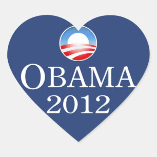 Etiqueta 2012 do coração de Barack Obama