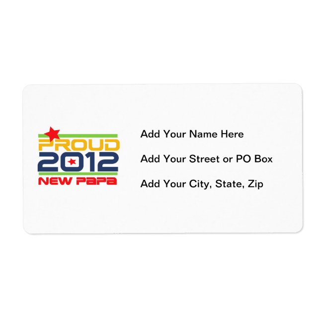 Etiqueta 2012 Novo Papá - Camisas e presentes (Frente)