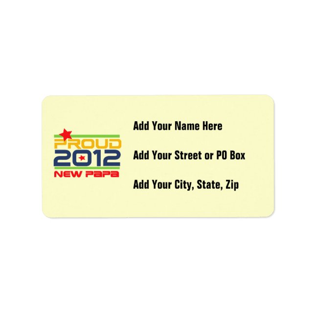 Etiqueta 2012 Novo Papá - Camisas e presentes (Frente)