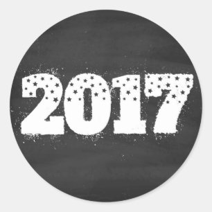 Etiqueta 2017 do natal vintage no conselho de giz