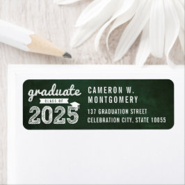 Etiqueta 2023 Chalkboard Sketch Modern Graduation Address
