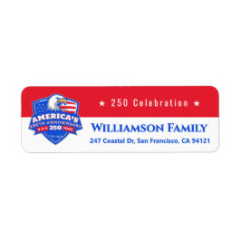 Etiqueta 250 Celebration Patriotic Custom Return Address