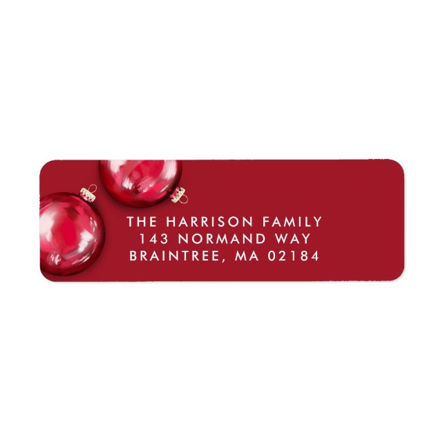 Etiqueta 2 Feriado de Enfeites de natal Festivos Vermelhos (Frente)