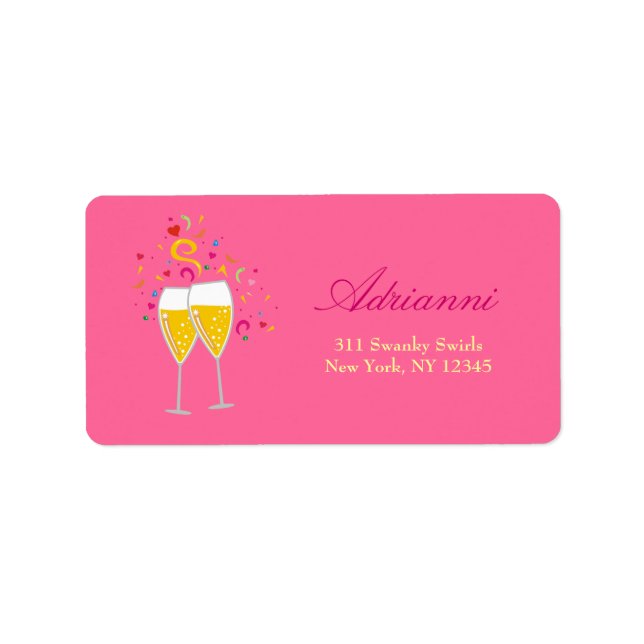 Etiqueta 311-Champagne Toast Address Labels (Frente)