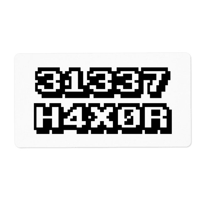 ETIQUETA 31337 H4X0R (Frente)