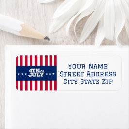 Etiqueta 4 de julho Estrelas e Stripes