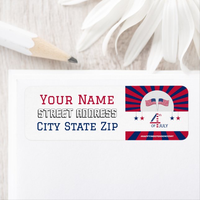 Etiqueta 4 de julho Estrelas e Stripes (Insitu)