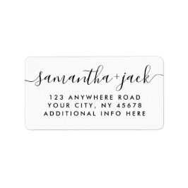 Etiqueta 4 LINES Endereço de Na moda de casamento moderno