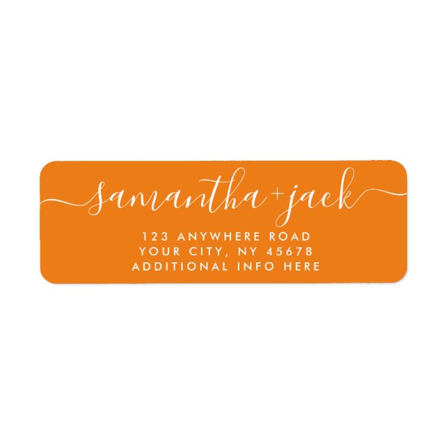 Etiqueta 4 LINES Endereço de Na moda de casamento moderno (Frente)