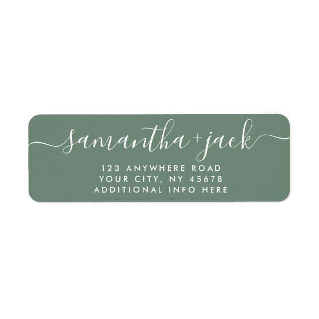 Etiqueta 4 LINES Endereço de Na moda de casamento moderno (Frente)