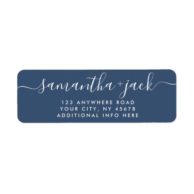 Etiqueta 4 LINES Endereço de Na moda de casamento moderno (Frente)