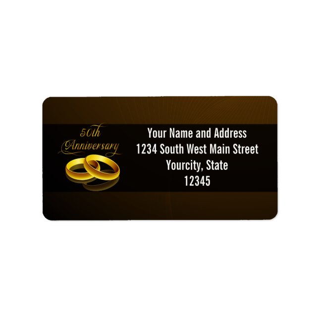 Etiqueta 50º aniversário | Script Dourado (Frente)