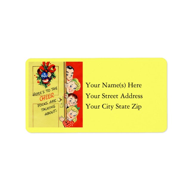 Etiqueta 50 de Natal animado (Frente)