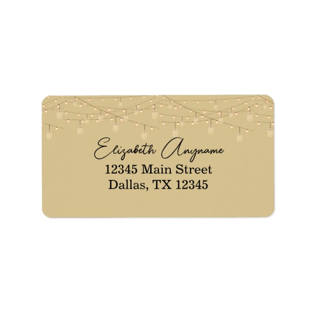 Etiqueta 50 e Luzes Douradas de Texto Preto Fabulosas (Frente)