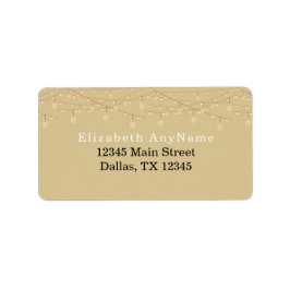 Etiqueta 50 e Luzes Douradas de Texto Preto Fabuloso Endere