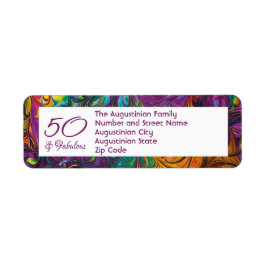 Etiqueta 50 & Fabuloso Abstrato PURPLE Return Address