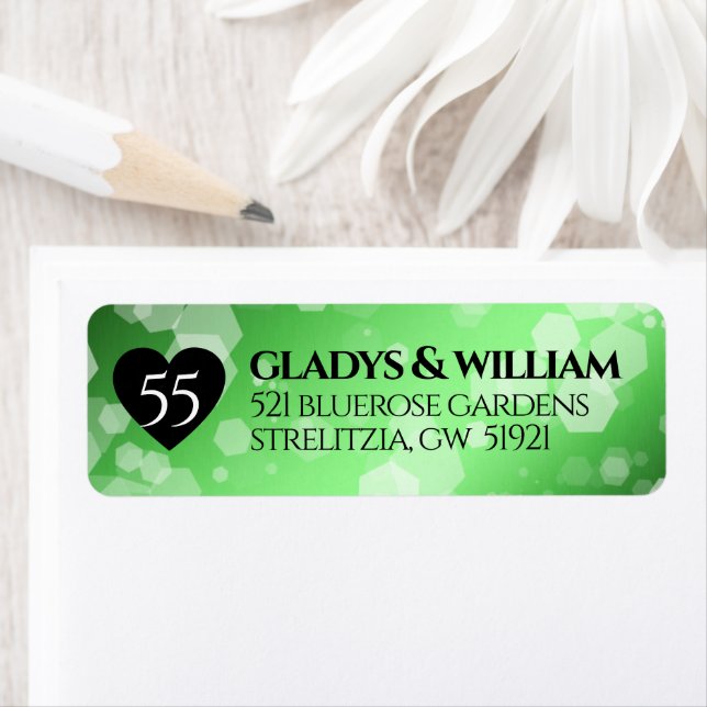 Etiqueta 55.º aniversário do Casamento Emerald (Insitu)