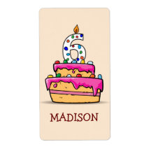 6 de Aniversário, 6 de Bolo Rosa Doce