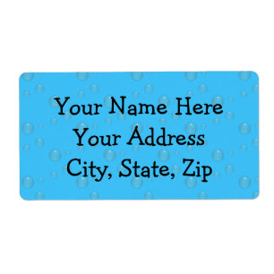 Etiqueta A água borbulha azul