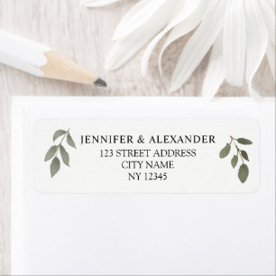 Etiqueta A aquarela deixa o endereço de retorno elegante b