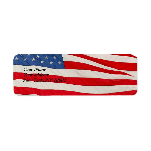 Etiqueta A bandeira americana, EUA (Frente)