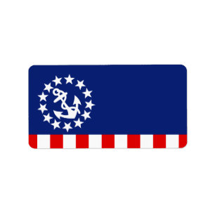 Etiqueta A bandeira americana náutica do iate está no por