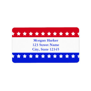 Etiqueta A bandeira americana Stars o texto feito sob