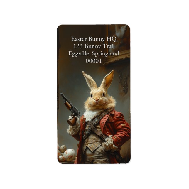 Etiqueta A caça ao ovo, caça ao coelho da Páscoa (Frente)