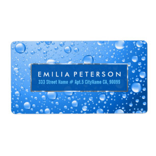 Etiqueta A chuva metálica dos azul-céu deixa cair os