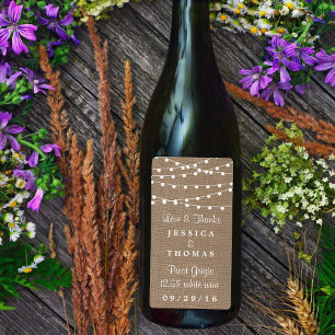 Etiqueta A Coleção De Casamento Da Corrida Burlap String Li