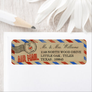 Etiqueta A coleção de casamento da Vintage Airmail