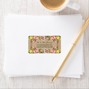 Etiqueta A Coleção De Casamento De Vintage Floral
