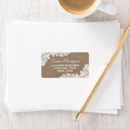 Etiqueta A Coleção Rústica de Lace Branco de Burlap & Vinta