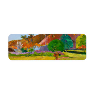 Etiqueta A famosa pintura Tahitian Landscape de Paul Gaugui
