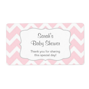 Etiqueta A garrafa de água cor-de-rosa de Chevron ou o